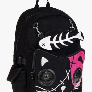 Lost Queen Kitty Speaker Backpack Black/Pink